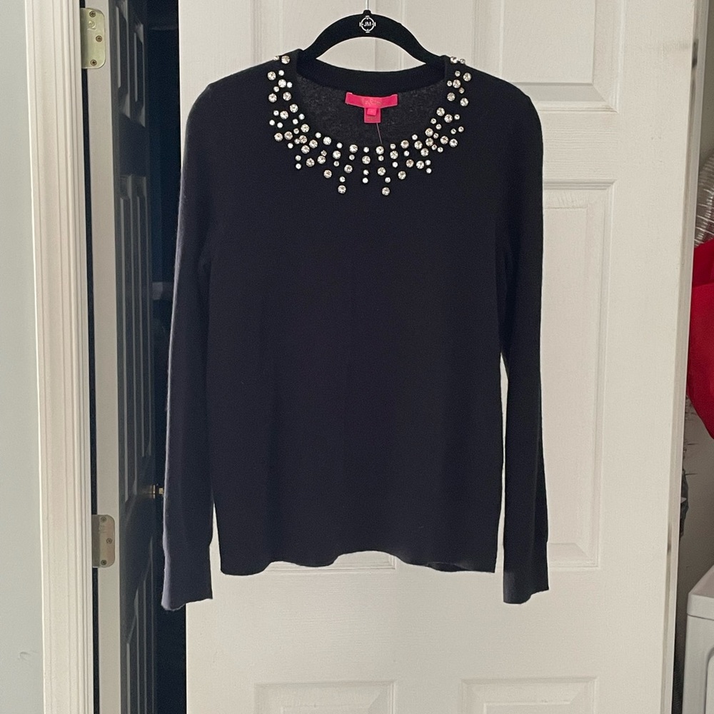 Brand New Lily Pulitzer Sweater with gold rhinestones.
